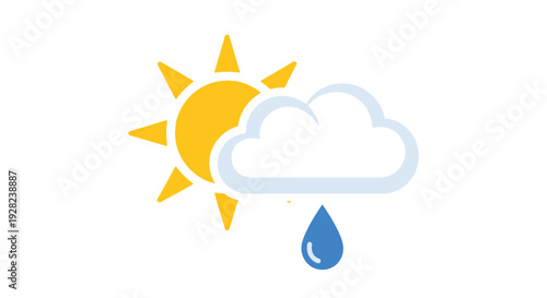 Partly sunny with a chance of rain a simple weather icon illustration