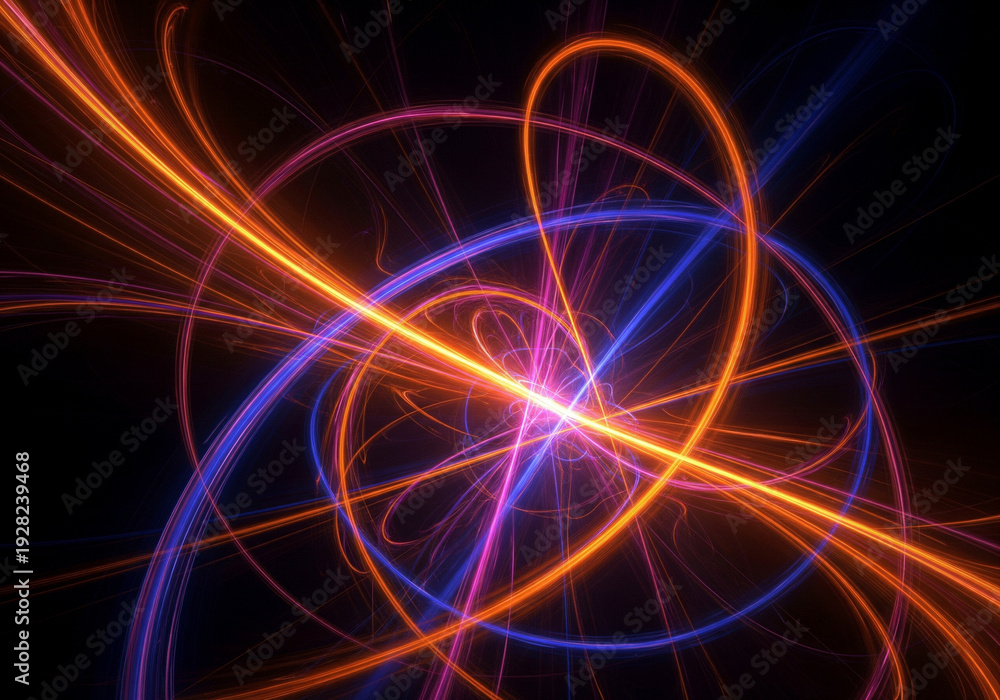 Fototapeta premium Multicolored Glowing Light Trails