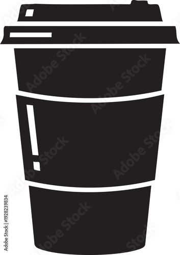 Black coffee cup icon