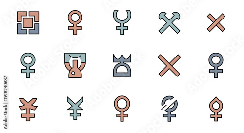 Esoteric symbols set. Occult, alchemy signs collection.