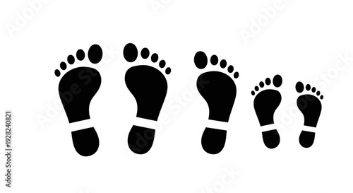 Family footprints silhouette