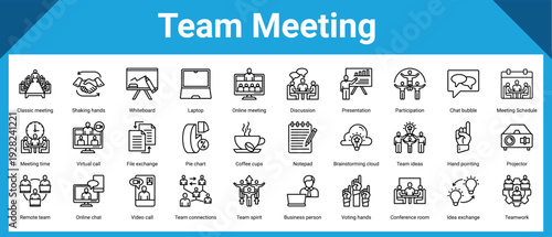 Team Meeting icon sheet and collection