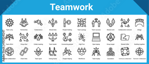 Teamwork icon sheet and collection