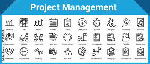 Project Management icon sheet and collection
