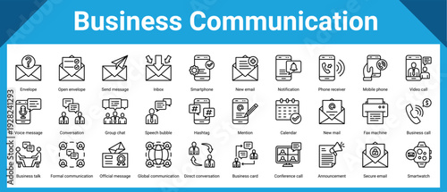 Business Communication icon sheet and collection