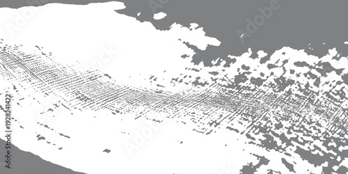 Abstract gray and white textured pattern with organic shapes and crosshatch lines