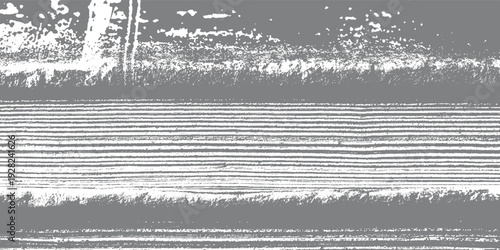 Abstract textured horizontal stripes and textured brush strokes in grayscale