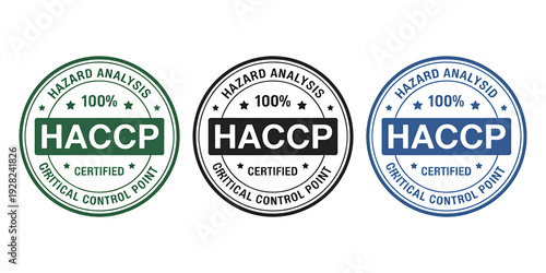 HACCP certified hazard analysis critical control point badges set