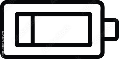 Horizontal battery outline icon illustrating a partial charge level or power status