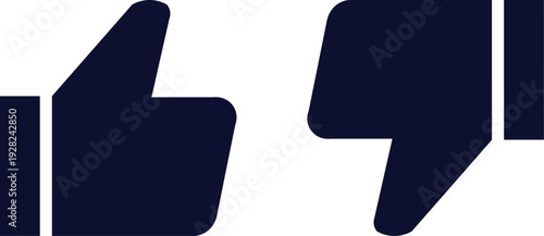 Solid Thumbs Up and Thumbs Down Icon Set - Like and Dislike Symbols for Social Media Feedback, Rating System and User Review Interface Design