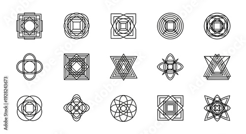 Sacred Geometry Symbols Collection. Geometric Shapes