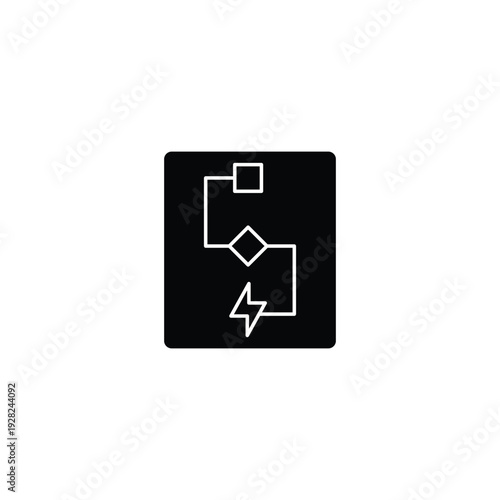 electricity sign on black background power symbol energy icon.