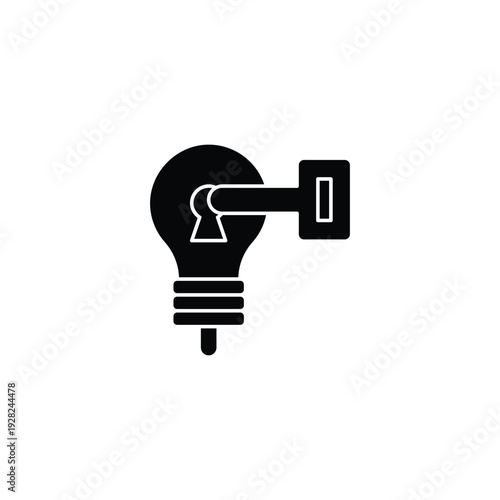 Idea Generation Key Concept Lightbulb Key.