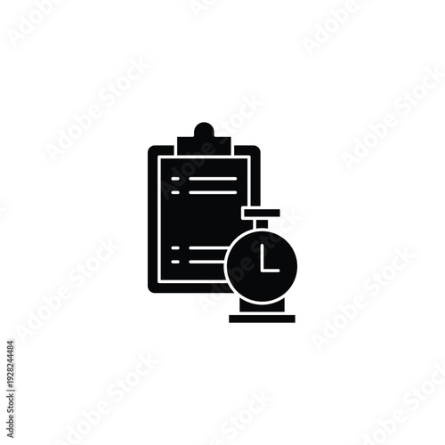 Time Management Document with Clock Icon.
