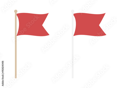 シンプルな赤い旗のイラスト素材