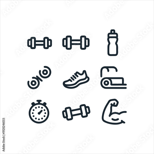 Fitness icons for workout and exercise motivation