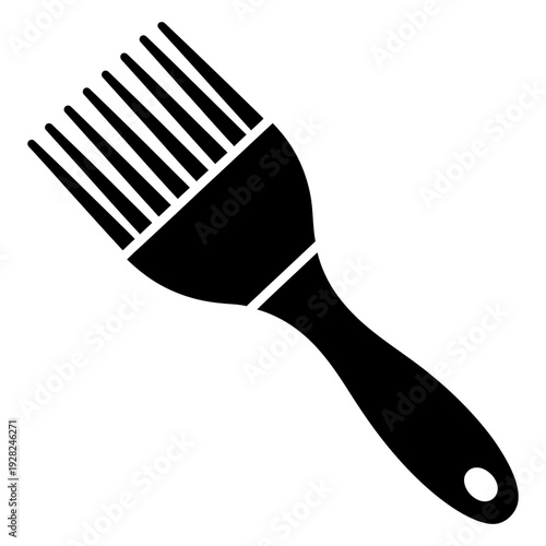 Hair dye brush silhouette icon for salon styling and hair coloring
