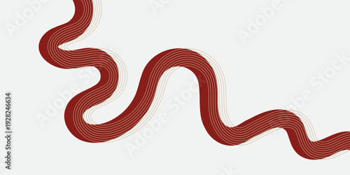 Abstract background featuring vibrant marron and gold curvy linear waves with organic flowing patterns on a white backdrop for creative digital layouts.