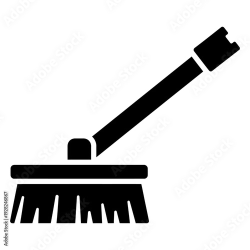 Cleaning Brush Tool Icon for Household Maintenance and Hygiene