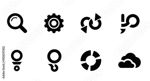 Set of black vector icons for web design
