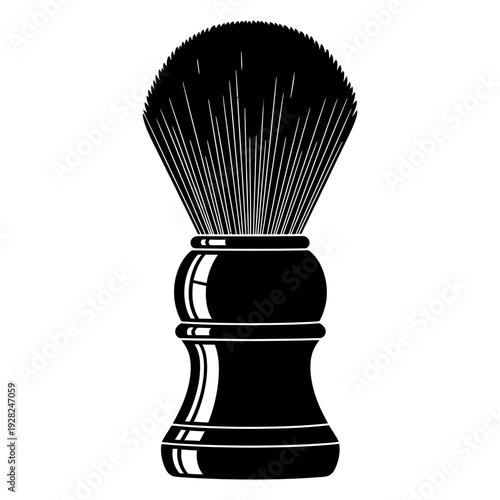 Classic Shaving Brush Silhouette for Men's Grooming and Barber Shop Design