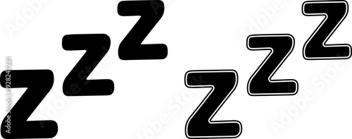 Stylized zzz symbols for sleep and dream themes