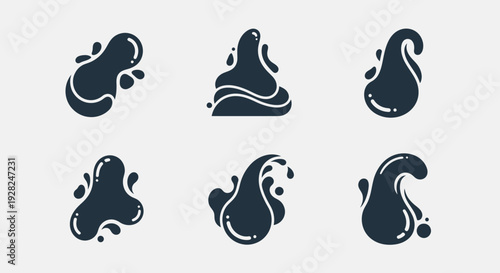 Water Drop Vector Set. Liquid Blob Shapes