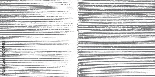 Grayscale horizontal lines texture with subtle grunge and a vertical split white