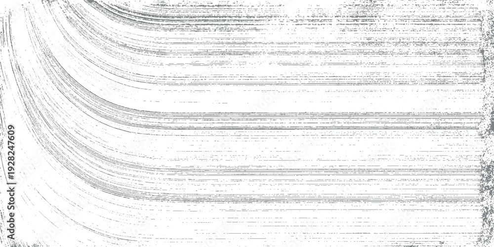 Fototapeta premium Abstract grey curved lines and horizontal stripes texture with distressed effect white background