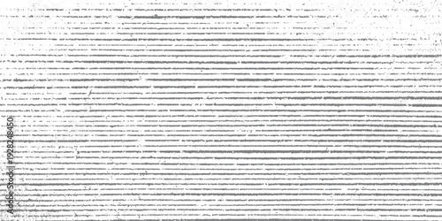 Textured gray horizontal stripes with scattered speckles and lines on white background abstract pattern