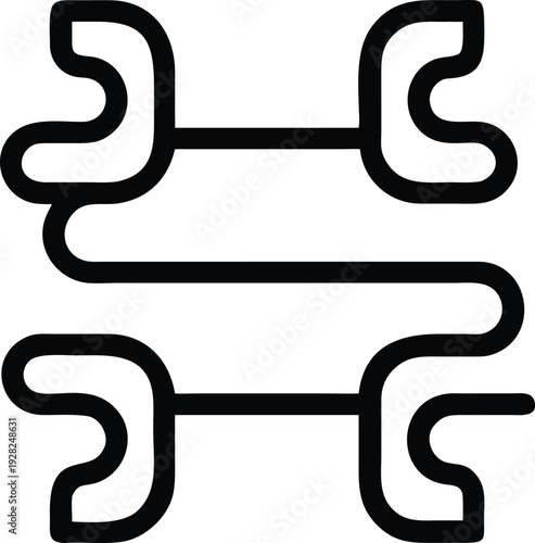 Interlocking connection mechanism illustrating parts integration or a secure linkage system