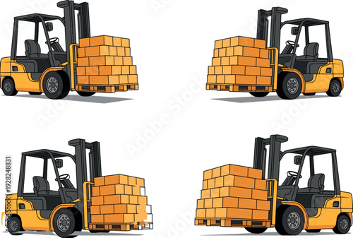 Set of professional cleaning service silhouette icons featuring workers with mops vacuums and window cleaning equipment for janitorial business graphic design decoration.