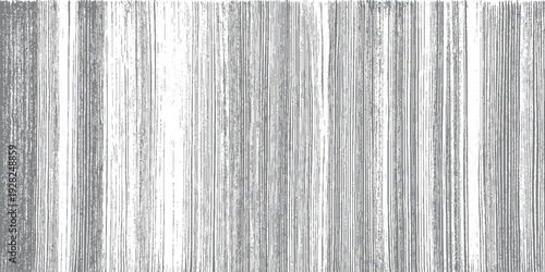 Dense vertical grey lines and speckles on white background abstract texture pattern