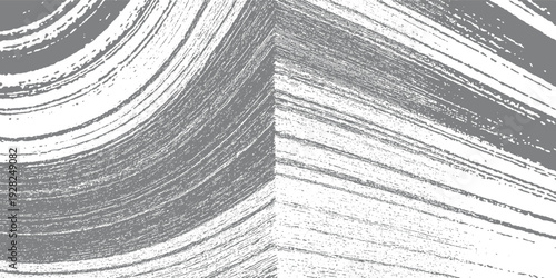 Abstract grey and white textured brush strokes forming curved and diagonal patterns
