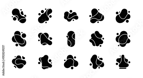 Abstract Blob Shapes Set. Organic Fluid Forms Collection