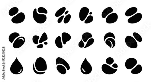 Abstract blob shapes vector set, organic forms