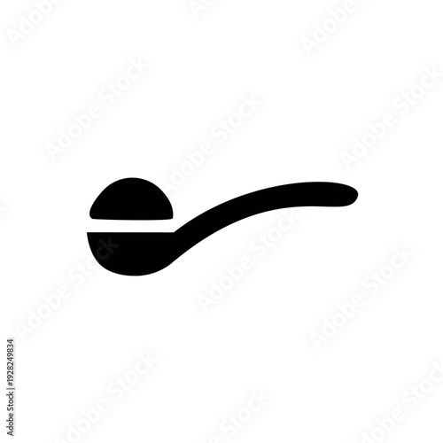 Spoon with sugar icon.  Teaspoon with sugar powder vector icon. Vector graphic, not Artificial Intelligence, logo illustration. Replaceable vector design.