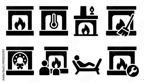 Fireplace Icon Set