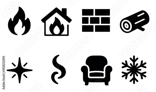 Fireplace Icon Set