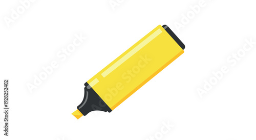 yellow marker pen illustration vector simple flat design for office and school supplies