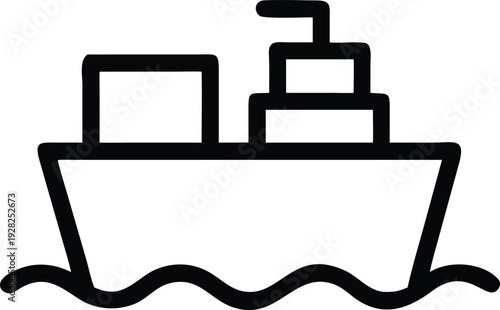 Modern container ship navigating ocean waves delivering goods for worldwide commerce and supply