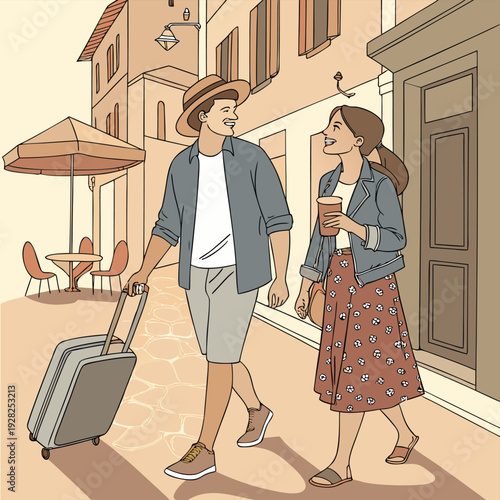 young couple in the city