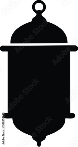 Black silhouette of a vintage lantern