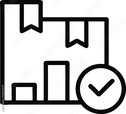 Multiple cardboard packages successfully delivered with a confirmed checkmark symbol indicating completion