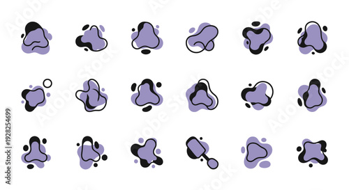 Abstract fluid shapes set, modern graphic elements