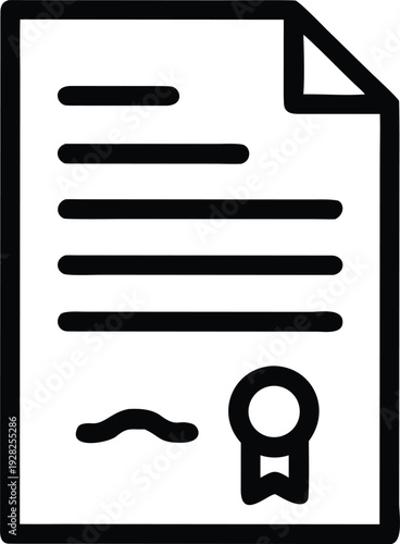 Official Certificate Document Icon Representing Diploma and Award Validation
