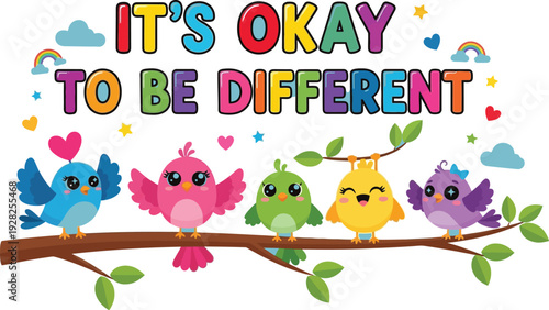 Colorful birds celebrate individuality with empowering message