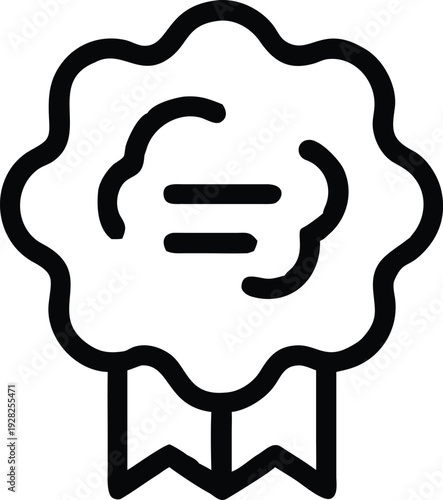 Official Certification Award Seal and Quality Achievement Emblem with Ribbons