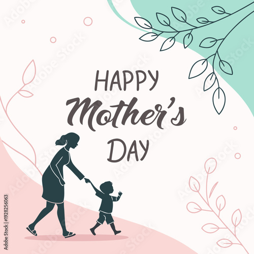 Happy Mother's Day Typography Card Vector Design