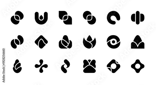 Abstract geometric logos collection, vector shapes